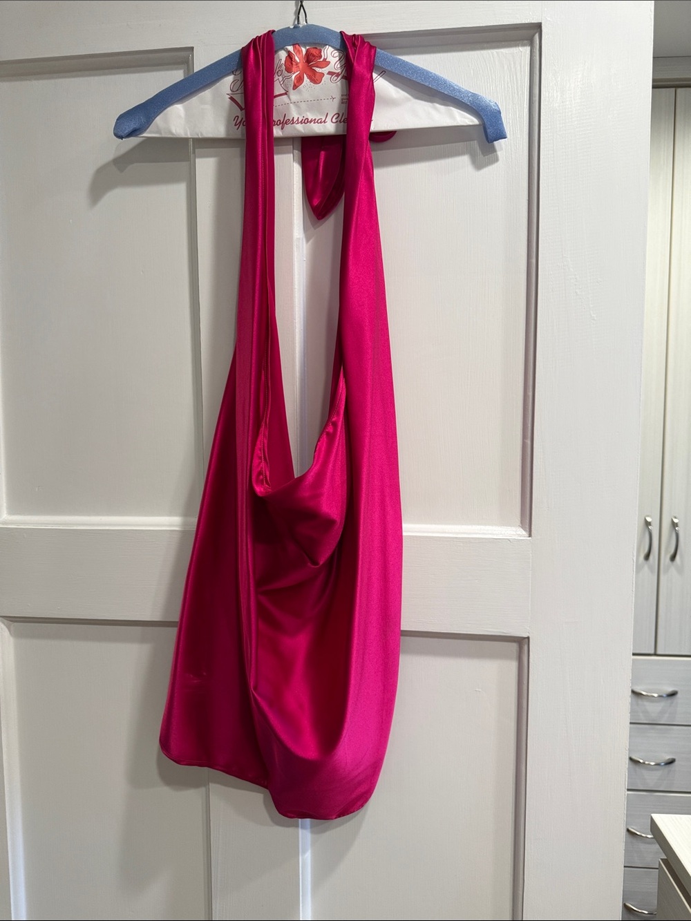 Ramy Brook Hot Pink Satin Halter Top